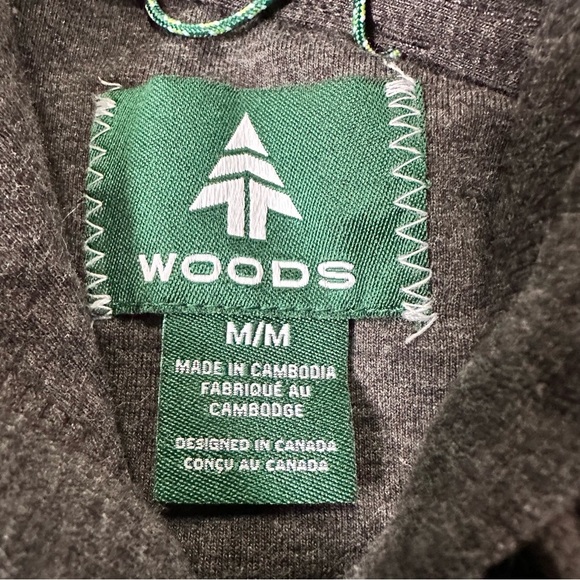 Woods Women’s Gray Lawson Graphic Hoodie Size Medium Outdoor Hiking Camping Fall - Picture 3 of 6